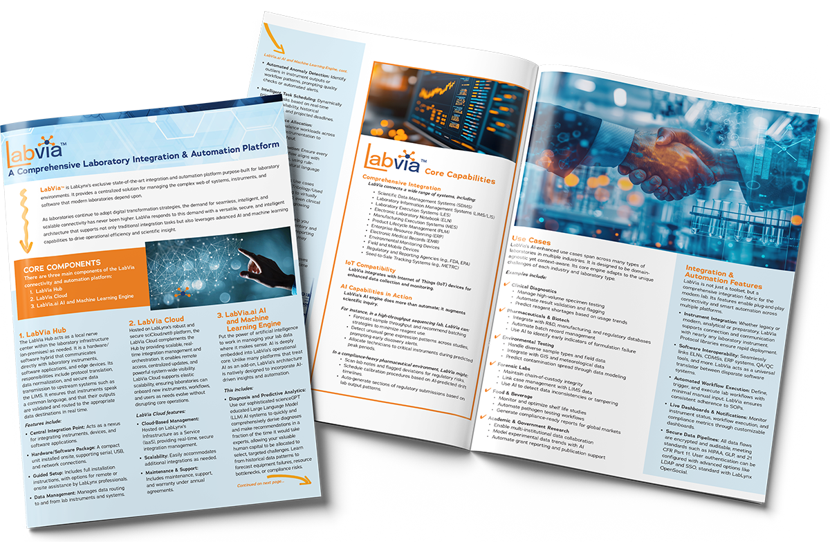 LabVia Integration & Automation Platform Datasheet – AI-Powered Lab Connectivity | ELabELN Resources
